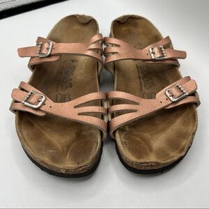 BIRKENSTOCK GRANADA Rose Gold blinged rhinestones LEATHER LADIES SANDALS SIZE 38